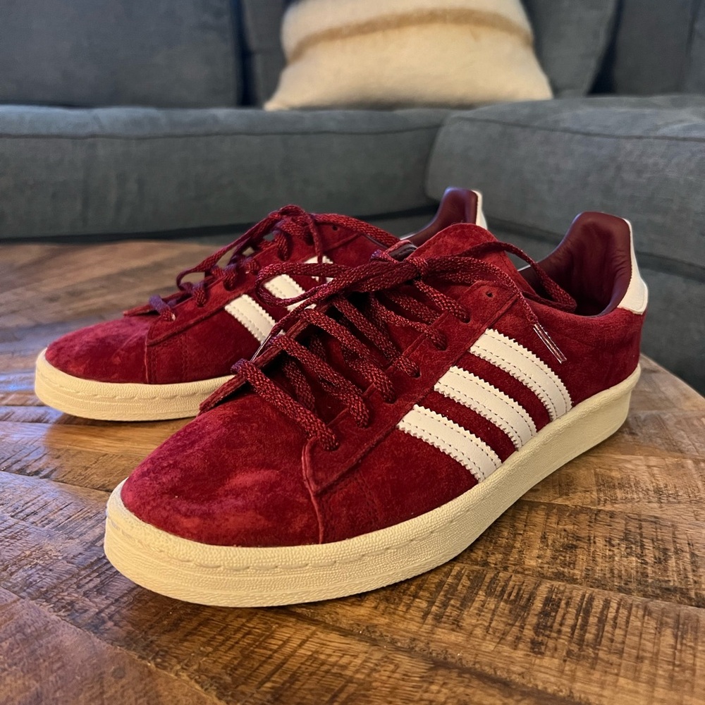 RARE Adidas Campus 80s Collegiate Burgundy Sneakers